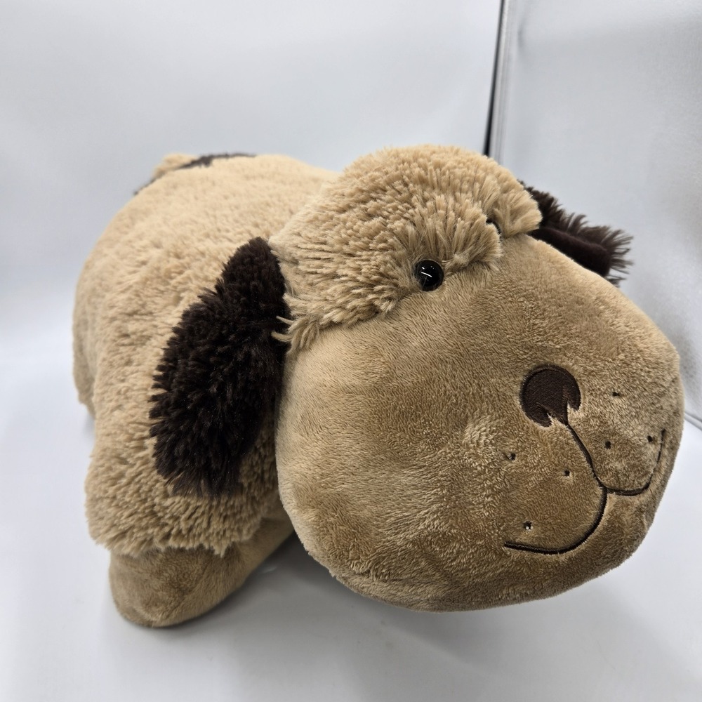 Pillow Pets Tan Brown 18x13" Plush Dog Snuggly Puppy Super Soft Stuffed‎ Animal